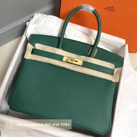 Hermes Birkin 30 Etoupe Togo Birkin Gold Taupe Bag Green