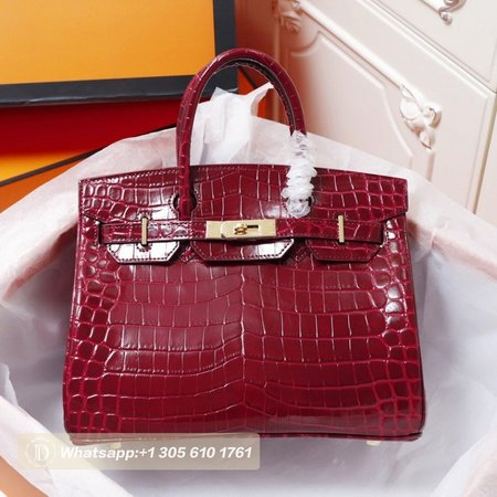 Hermes Birkin 35 Braise Porosus Crocodile With Gold Hardware