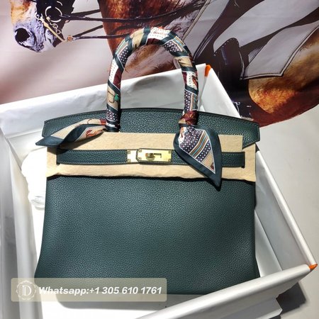 Hermes Birkin HAC Togo 30 Noir Green