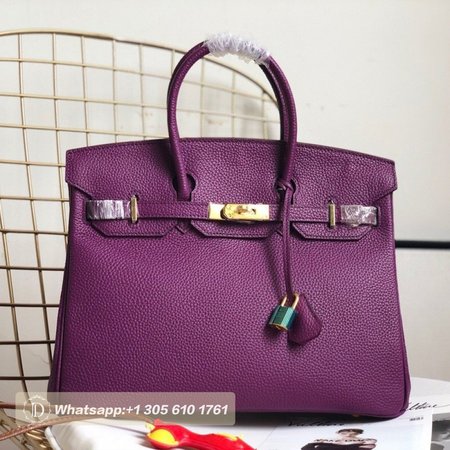 Hermes Birkin HAC Togo 30 Noir Purple