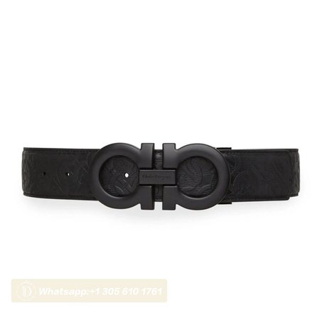 Ferragamo Men's Gancini Logo Leather Belt