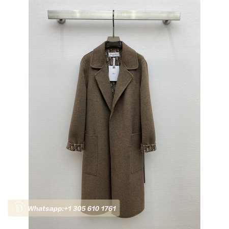 Dior Logo Reversible Lapel Wool Coat