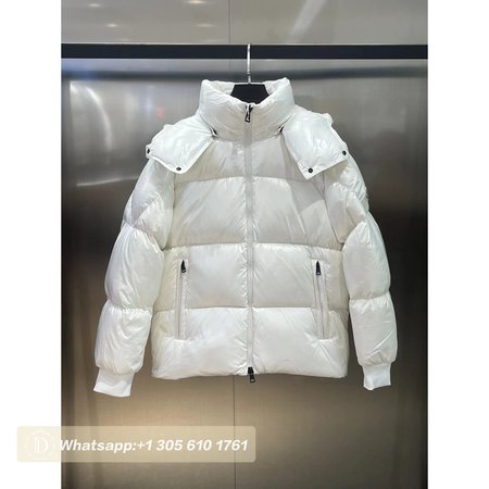 Moncler Autumn And Winter Hooded Down Jacket White