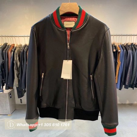 Gucci Leather Jacket With Web 431343 48-58