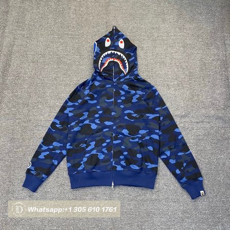 BAPE 1st Camo Jersey Shark Full Zip Hoodie S-2XL