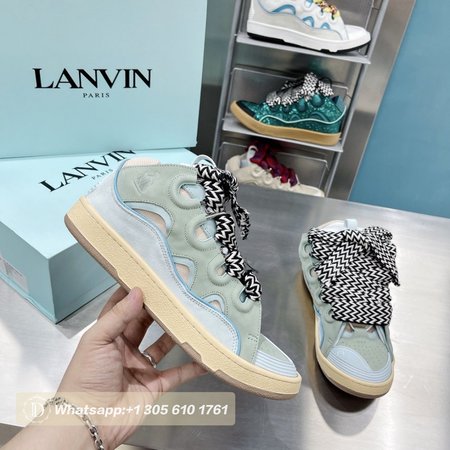 LANVIN Curb sneakers pale blue DRA2-A2121 Size 35-45