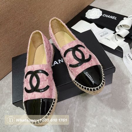 Chanel Espadrilles Cotton Tweed & Grosgrain Pink 35-40