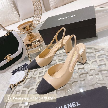 Chanel Slingbacks Goatskin & Grosgrain Beige/Black 34-40