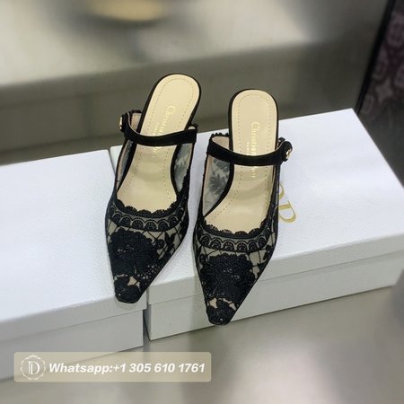 Dior Capture Heeled Mule Black Transparent Mesh 35-39