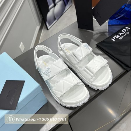 Prada Padded Nappa Leather Sandals White 35-40