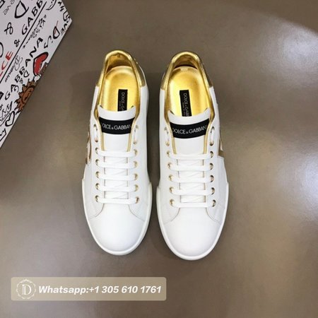 Dolce & Gabbana Calfskin Portofino Sneakers With DG Logo 38-45