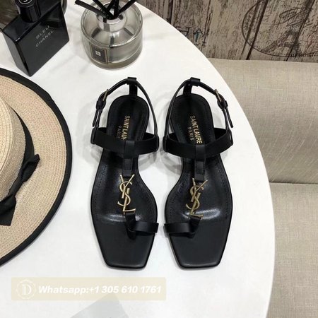 YSL Cassandra Sandals In Smooth Leather Black 35-40