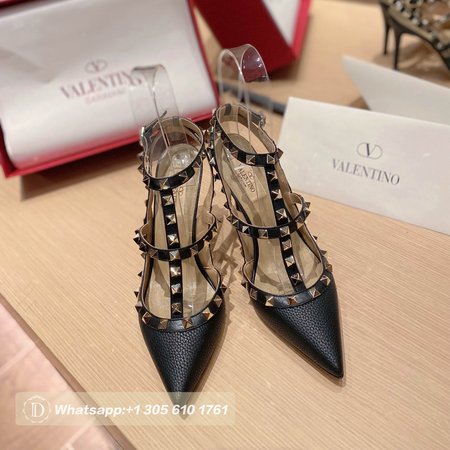 Valentino Rockstud Grainy Leather Ankle Strap Pump 100 MM 35-39