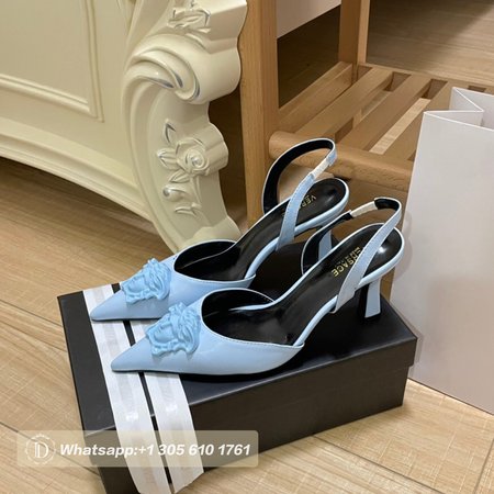 Versace La Medusa Slingback Pumps Blue 34-42