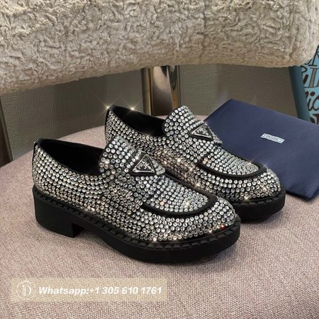 Prada Satin Loafers With Crystals 35-41